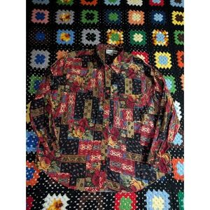 Jacque & KoKo Women's Colorful Blouse Size 18/20 Button Closure Cotton